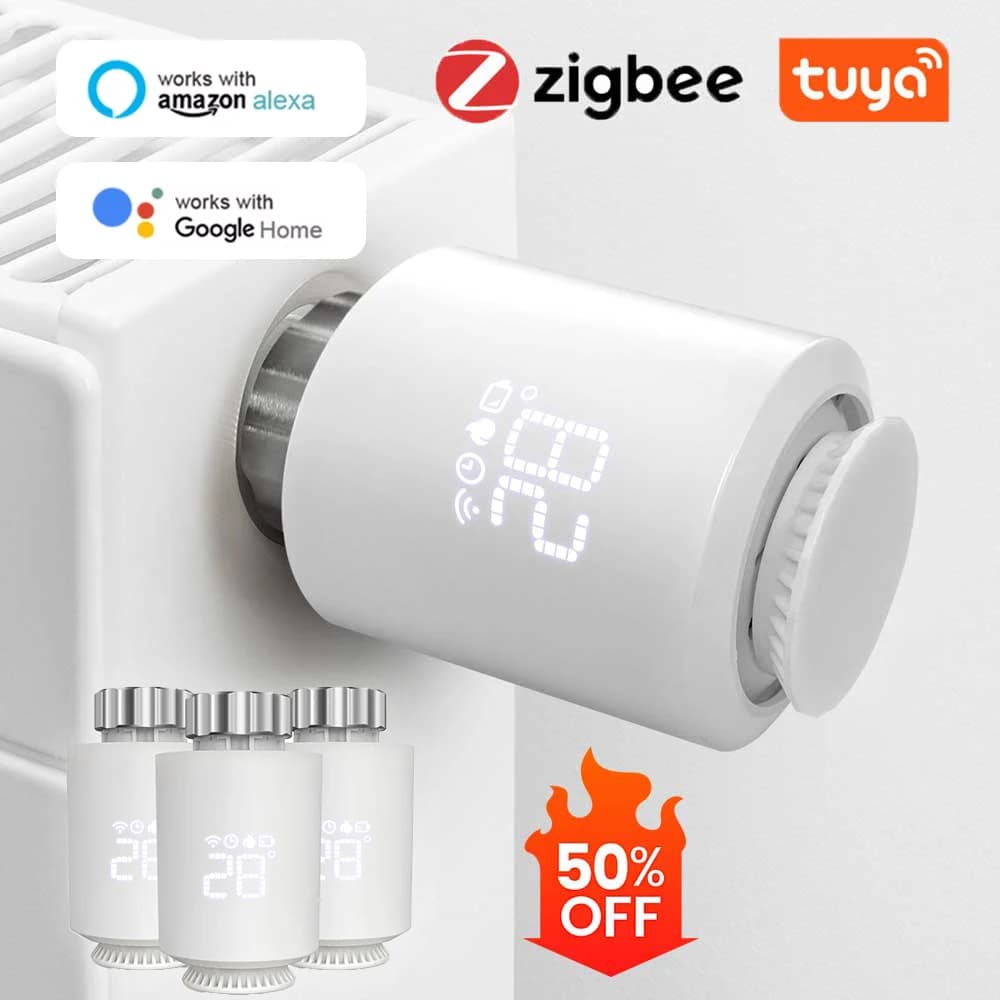 NEW Tuya ZigBee Radiator Actuator Thermostat Smart TRV Thermostatic Valve Temperature Controller Support Alexa Google Home TRV