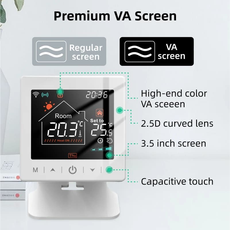 Smart home Wifi thermostat tuya RF wireless gas boiler heating programmable room temperature remote controller with alexa google