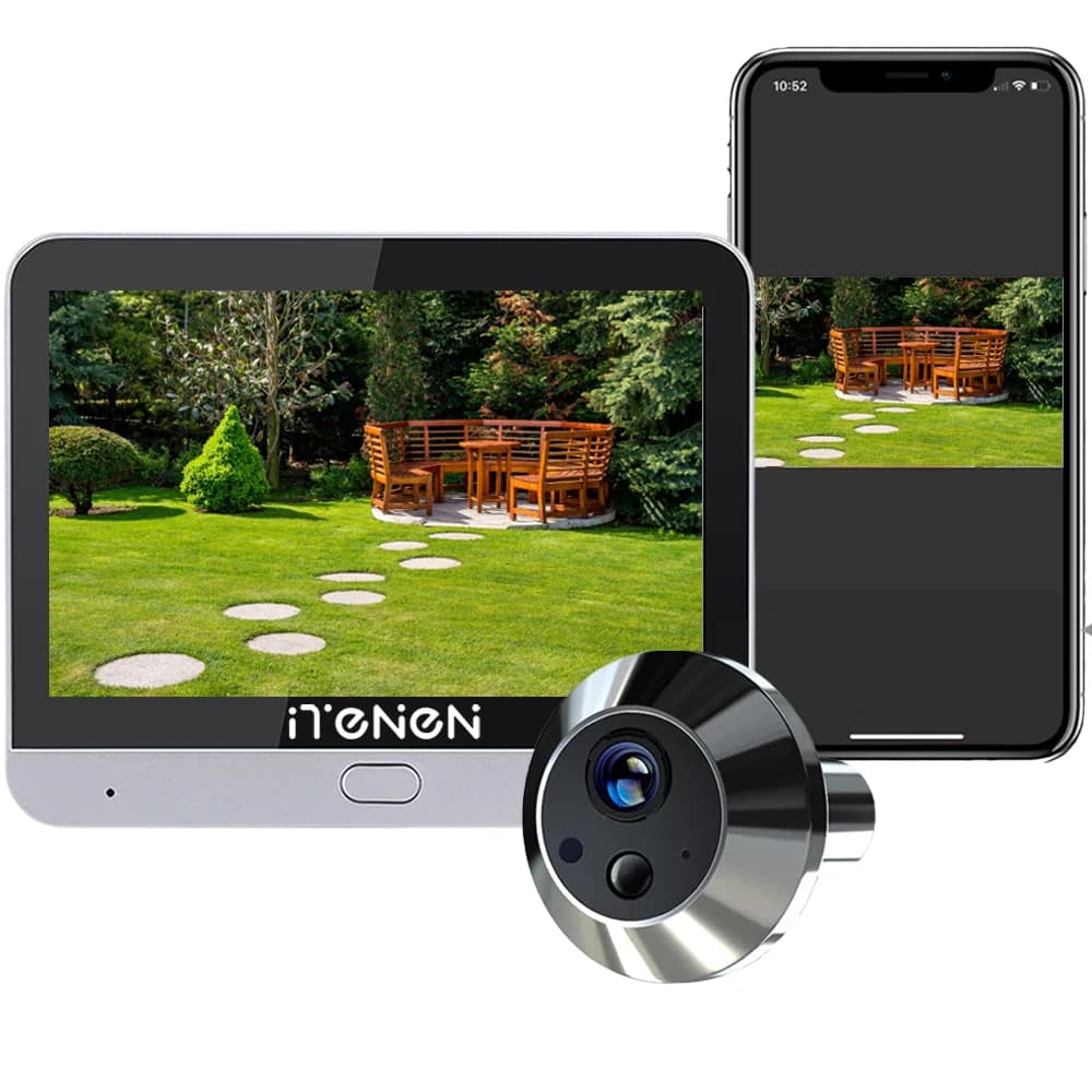 Smart Life Home Security Wireless 2.4G Wifi 3MP Peepholes Door Eye Tuya PIR detection Video Door Camera With 4.3 inch Screen