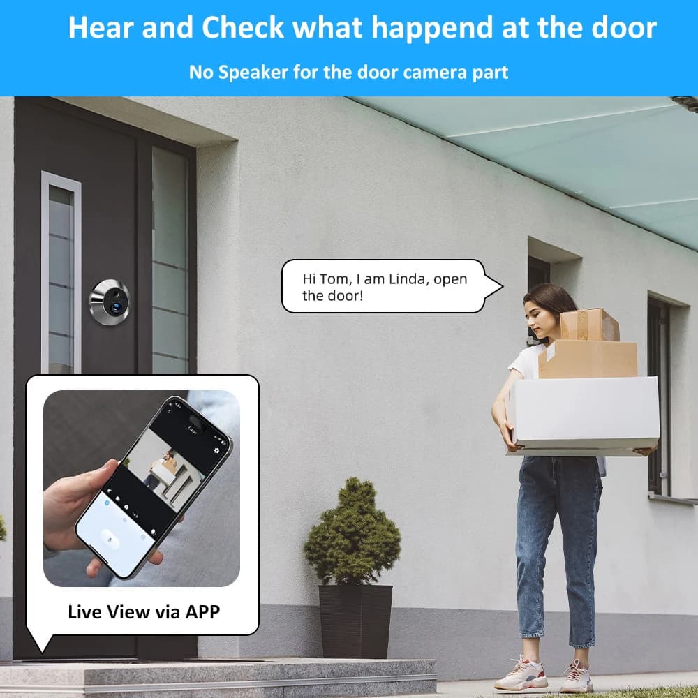 Smart Life Home Security Wireless 2.4G Wifi 3MP Peepholes Door Eye Tuya PIR detection Video Door Camera With 4.3 inch Screen