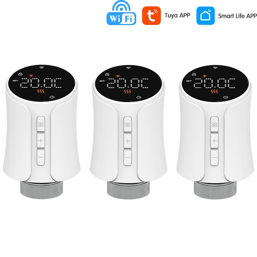 Smart WiFi Thermostat Radiator Actuator Tuya TRV Thermostatic Valve Heating Temperature Controller Voice Alexa Google Home Alice