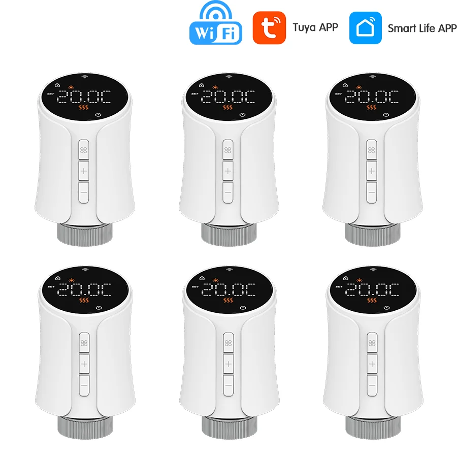 Smart WiFi Thermostat Radiator Actuator Tuya TRV Thermostatic Valve Heating Temperature Controller Voice Alexa Google Home Alice